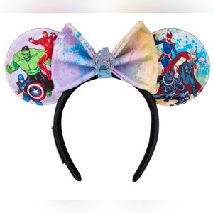 Loungefly Marvel Avengers Mickey Ears Headband with Bow NWT